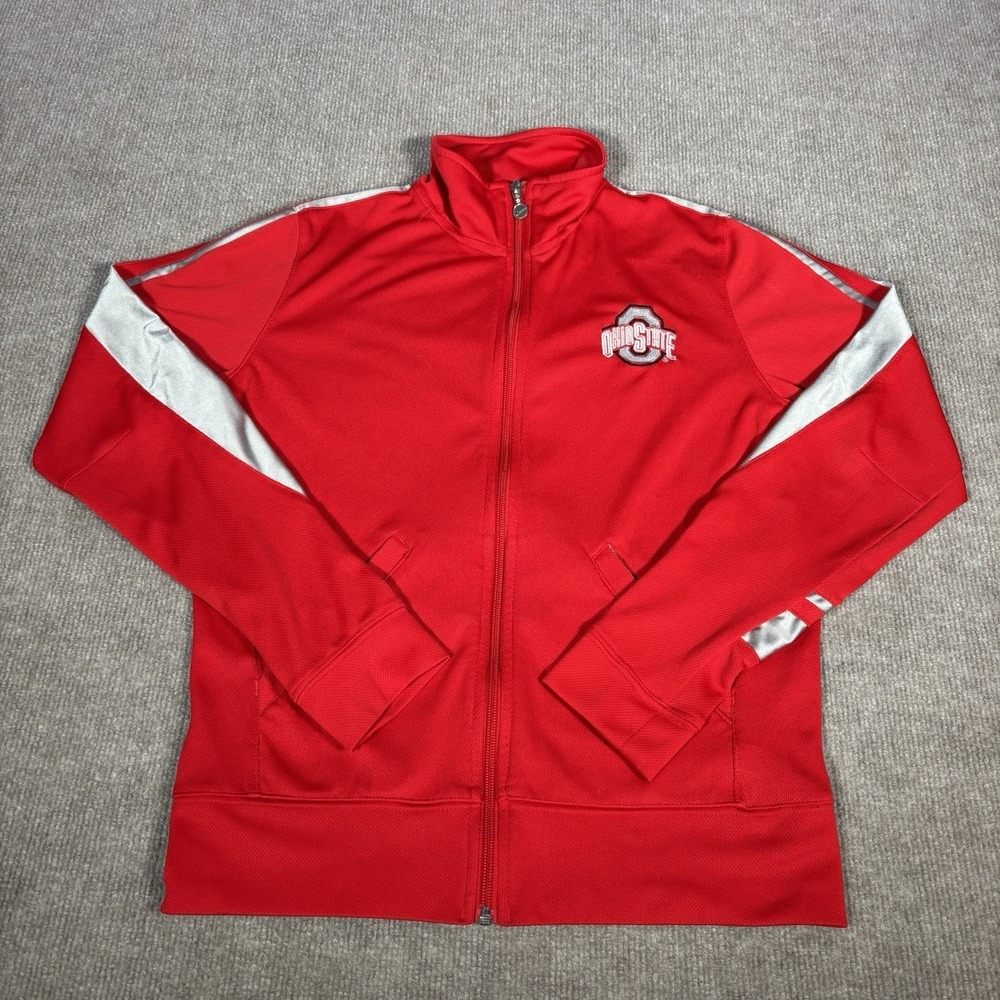 Vintage Nike Ohio State Buckeyes Track Jacket Womens M Full Zip Red‎ Embroidered